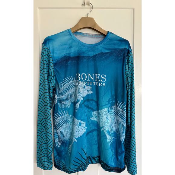 Bones Outfitters  The Bluegill Blues Long Sleeve‎ Shirt Size LRG - Picture 1 of 9